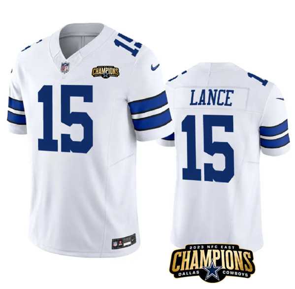 Men & Women & Youth Dallas Cowboys #15 Trey Lance White 2023 F.U.S.E. NFC East Champions Patch Stitched Jersey